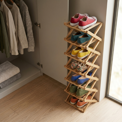 NeaterLiving™ FoldStack Bamboo Shoe Tower